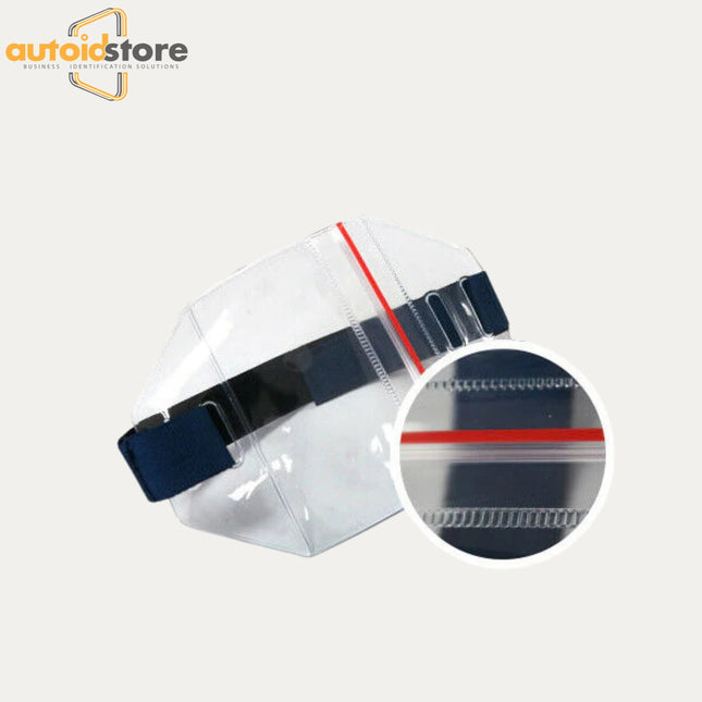 Arm Band Photo ID Badge Holder Vertical Blue,Red Zipper All weather 1 Unit