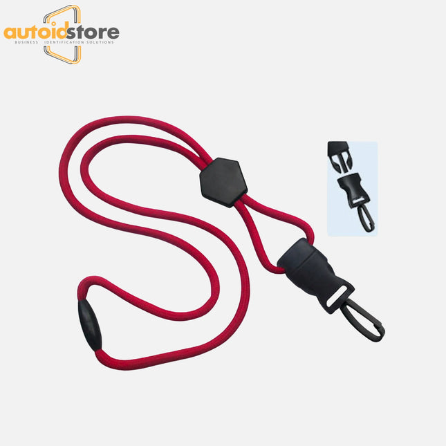 RED Diamond Slider Optibraid Lanyard with Plastic Hook - 0