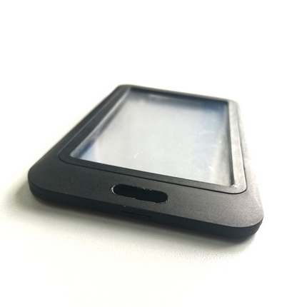 ID cardholder clamshell black 2 cards