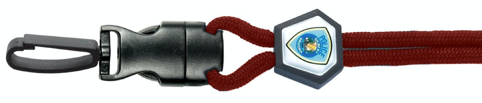 New RED Diamond Slider Optibraid Lanyard with Plastic Hook - 100pk