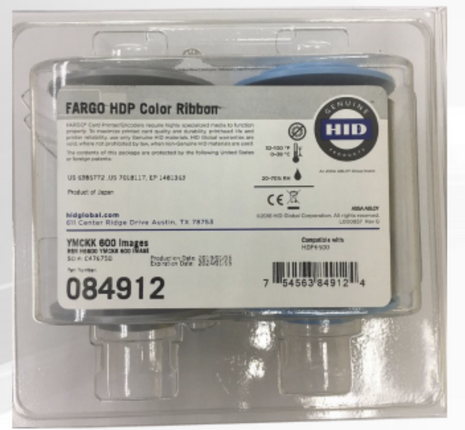 Fargo HDP6600 YMCKK Ribbon, 750 Images P/N 84912 (084912